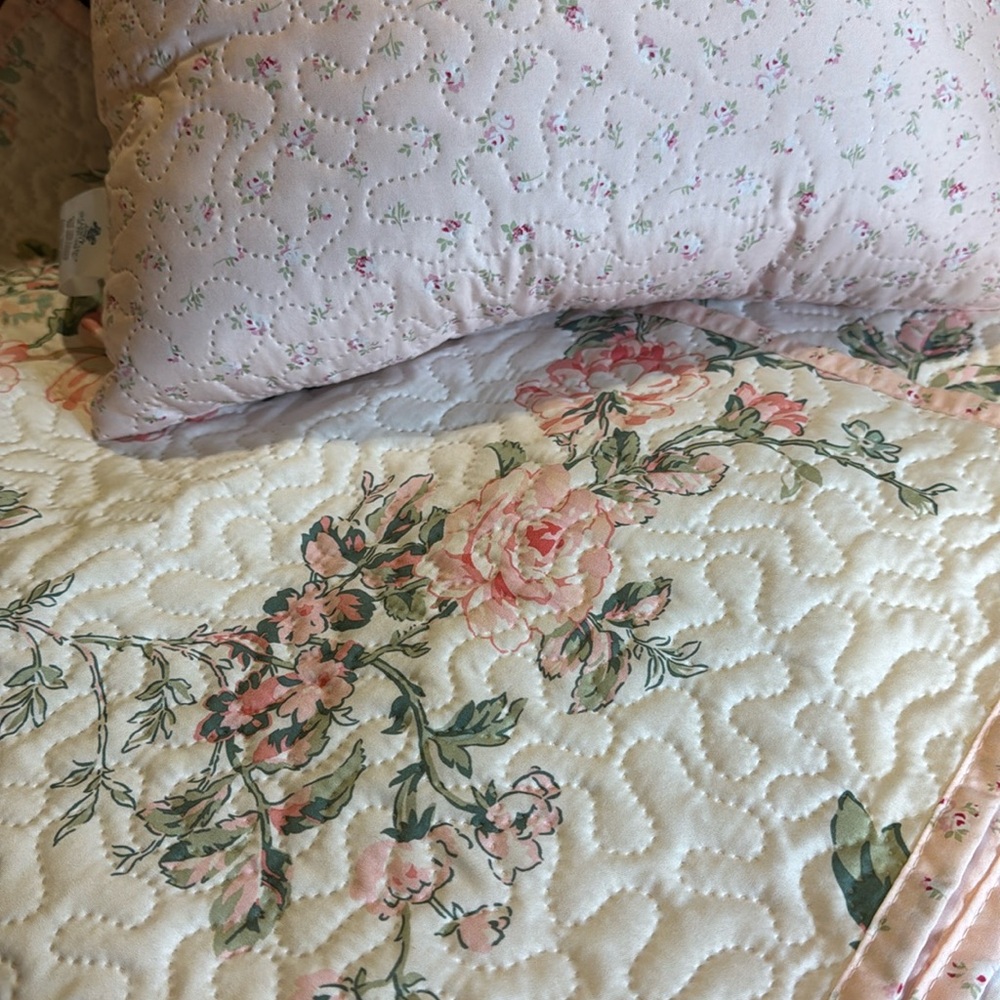 Simply Shabby Chic Lightweight Reversible Queen Comforter w/2 Shams and Pillow